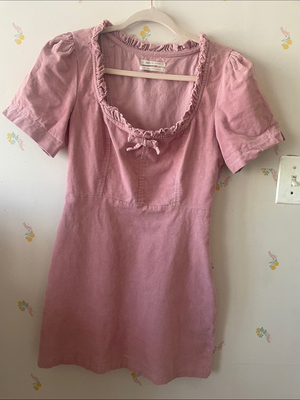 Urban Outfitters Dusty Rose Ruffle Scoop Mini Dress